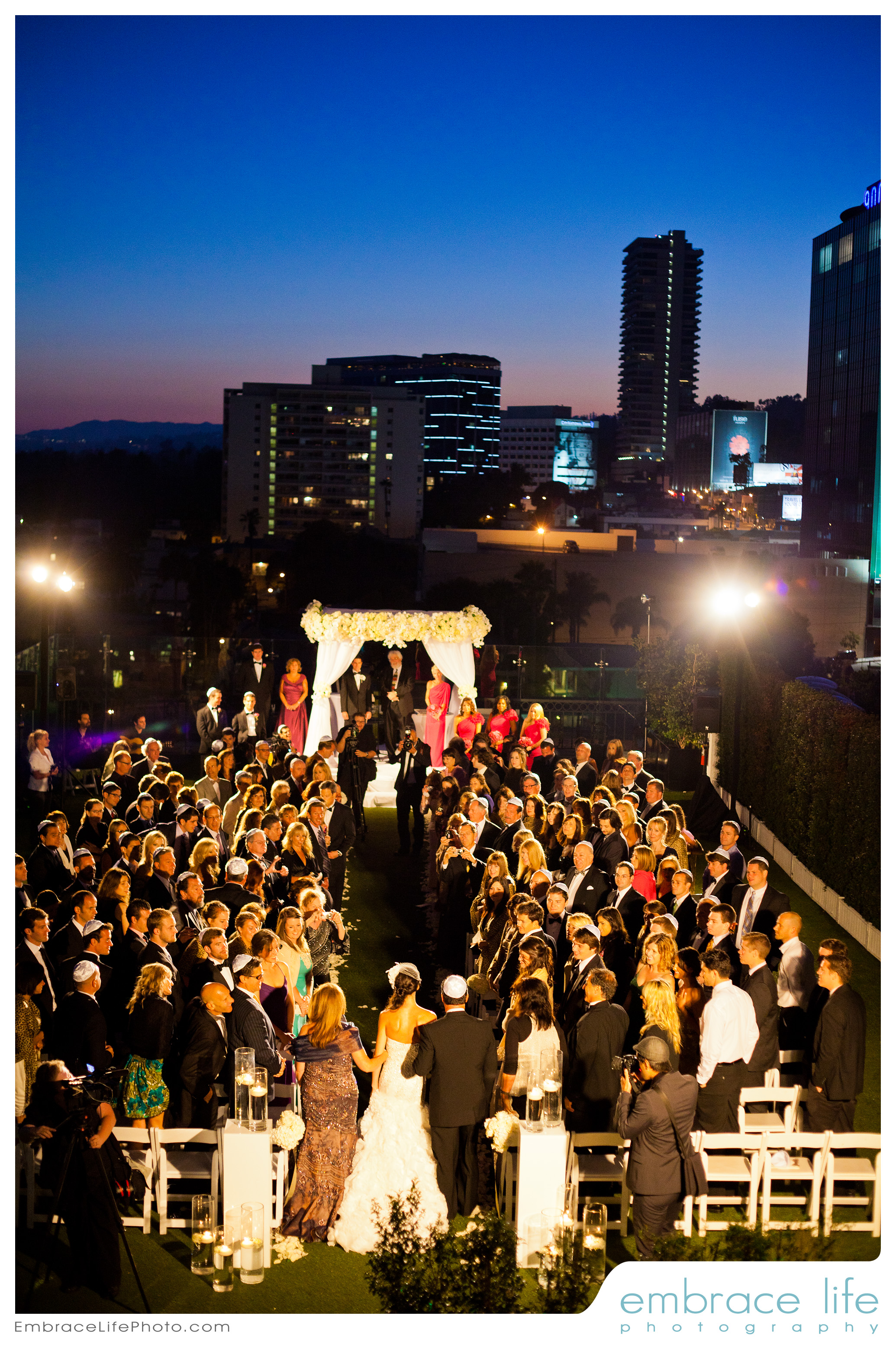 ceremony overlooking LA